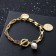 Bracelet Pearl "Chain" informal, white color in gold, 20 cm