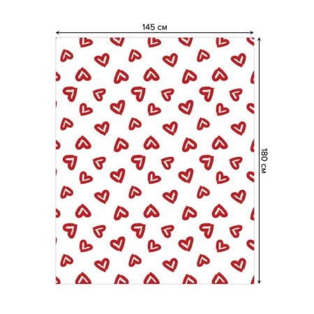The tablecloth "Drawn Hearts", rectangular, Saten, size 145x180 cm-1