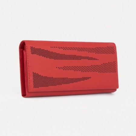 Women's wallet on magnets, red color