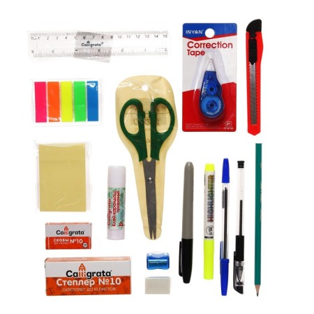A set of stationery in a glass, 17 items-1