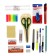 A set of stationery in a glass, 17 items