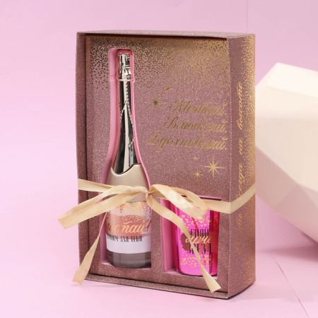 Gift set "Dream. Knight. Inspecting ": Champagne perfume (100 ml), candle-1