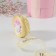 Kapron tape with embossing "with love", 25 mm, 22 ± 1 m, beige/gold color