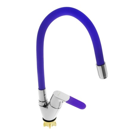ACCOONA A4819S kitchen mixer, single -leaf, silicone spout, brass, purple/chrome