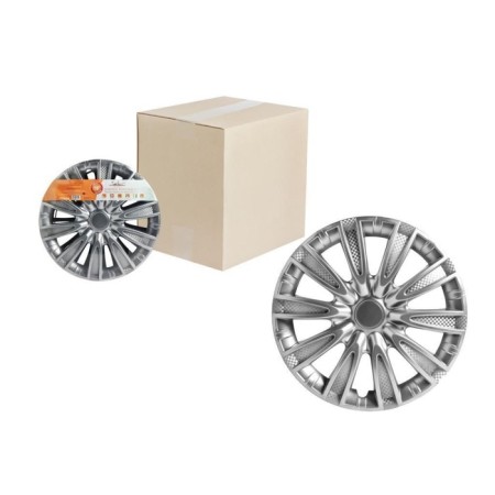 Wheel caps 15 "Tornado", Silver, Karbon, 2 pcs AIRLINE AWCC-15-06