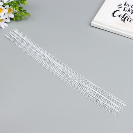 Wire for creativity "Blumentag" 0.7 mm, 30 pcs, 40 cm, in a plastic braid, white