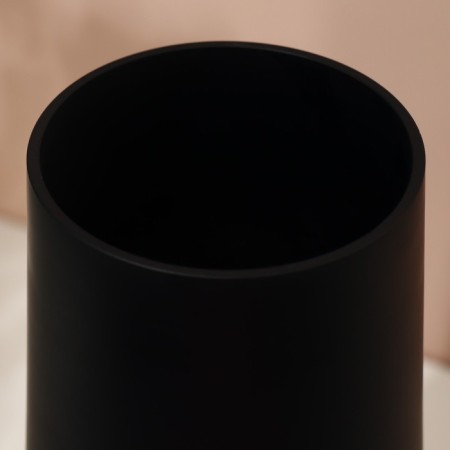 Black glass flower vase of black glass 32 x 14 x 14 cm-2