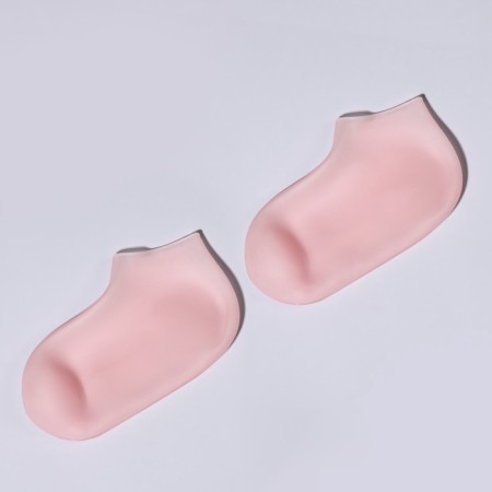 Socks for pedicure, silicone, size L, pink color-3