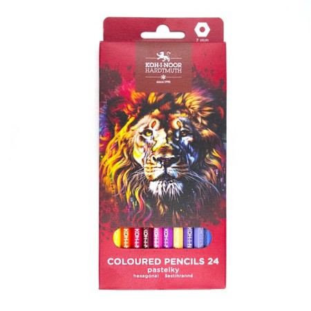 Color Pencils Red Lion 3554 24 CV, wood, hexagon, cardboard.