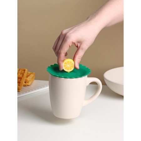 Lid - Silicone shade "Lemon" D = 11 cm, green color-3
