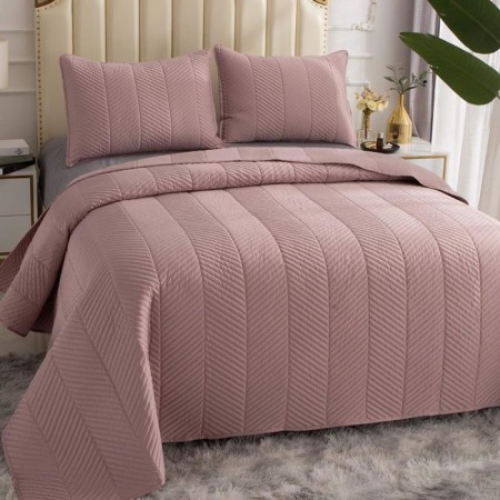 A set with a bedspread "Adonis", size 230x250 cm, 50x70 cm - 2 pcs, color ash rose-1