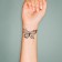 Tattoo on the body black "butterfly with flowers" 6x6 cm