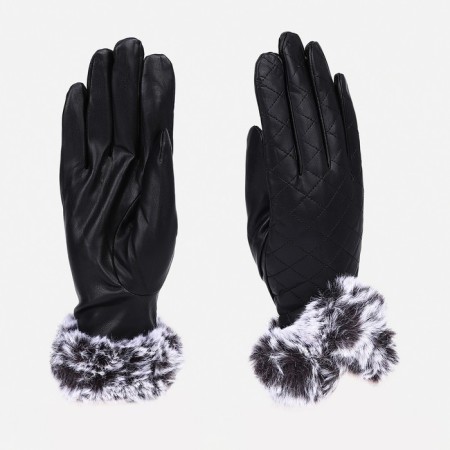 Female gloves, size 7.5, without insulation, black color