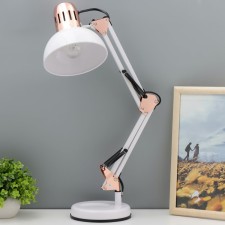 Joel table lamp E27 40W white-gold 15x15x63 cm Risalux