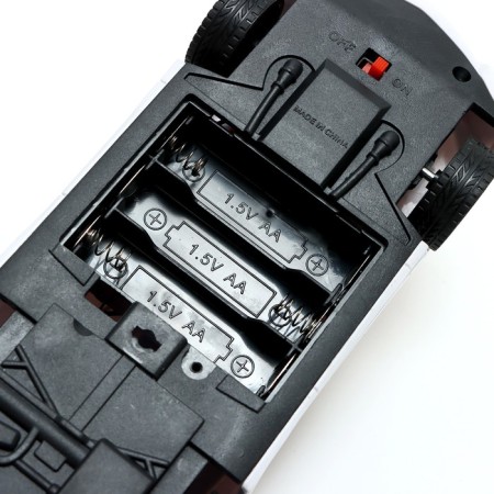 Radio-controlled “Police” machine works on batteries, white-blue color-4