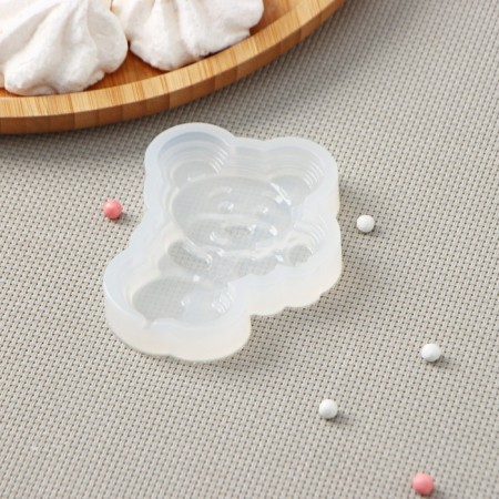 Silicone form "Bear with the heart", 7 × 5.3 cm, the color is transparent-2