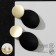 Earrings Metal "Trend" convex discs, black color in matte gold