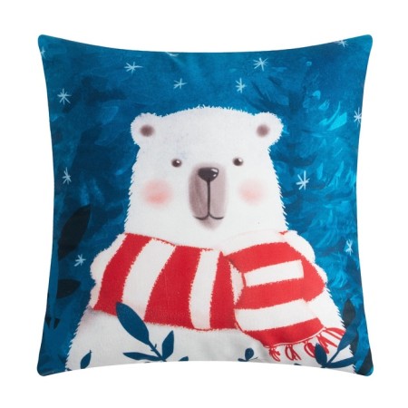 New Year's Ethel Pillow "Bear", 40*40 cm, 100% p/e, velor-1