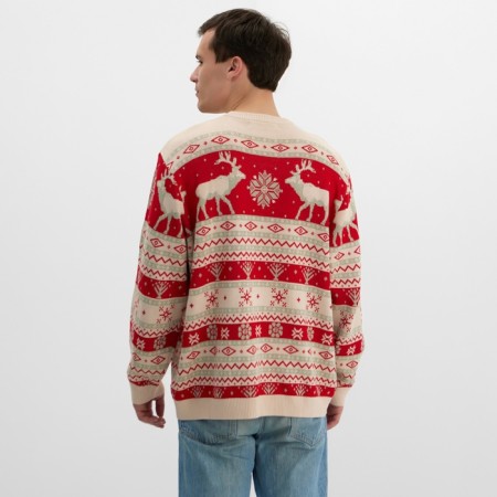 New Year. Knitted jumper KAFTAN Scandinavia size 50, red-4