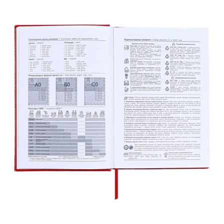 Diary of Leduced A5, 160 sheets of Escalada, solid cover of artificial leather, pancake embossing, lies, block 70g/m2, red-6