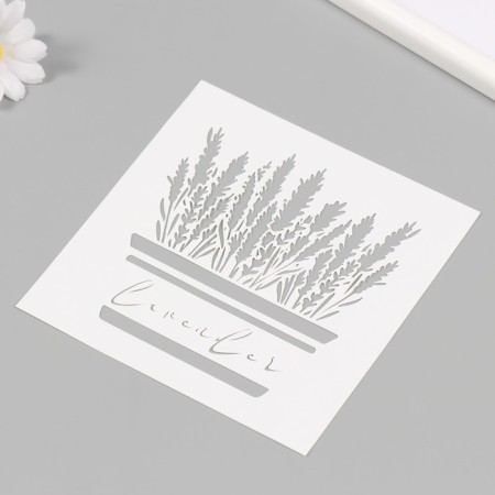 Plastic stencil "lavender" 15x15 cm-1