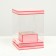 Box for flowers with a vase and PVC windows are folding, saturated pink, 16 x 23 x 16 cm