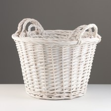A set of baskets of 3 pcs, d39xh26 cm, d33xh23 cm, d27xh20 cm, white, willow