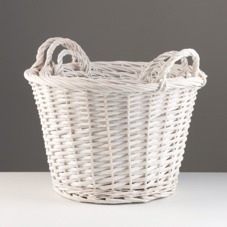 A set of baskets of 3 pcs, d39xh26 cm, d33xh23 cm, d27xh20 cm, white, willow