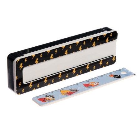 Penal case with a ruler, 64 x 210 x 25 mm, plastic, "animals"-5