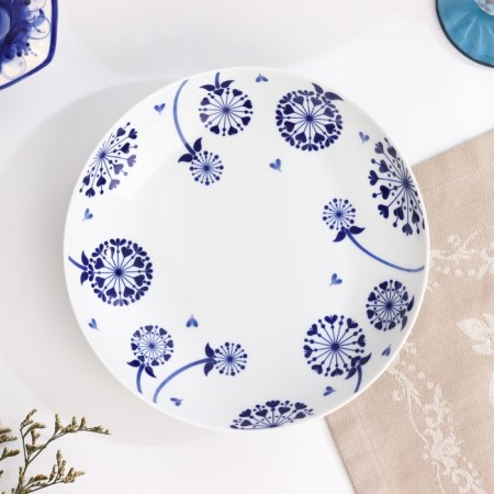 Deep plate "Roman Dandelion", D-205mm, Neo Gzhel