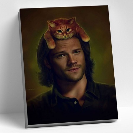 Picture on the numbers “Supernatural. Jared Padaleki ", 40 × 50 cm, 20 colors