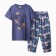 Homemade female set (T -shirt, capri), purple color, size 48