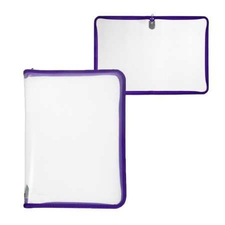 Plastic folder A4, 325 x 230 x 25 mm, lightning around, calligrata "office", PM-A4-01, 0.5 mm, transparent, purple-1