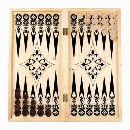 Wooden backgammon large, board game "Vostok", wooden board 60 x 60 cm-1