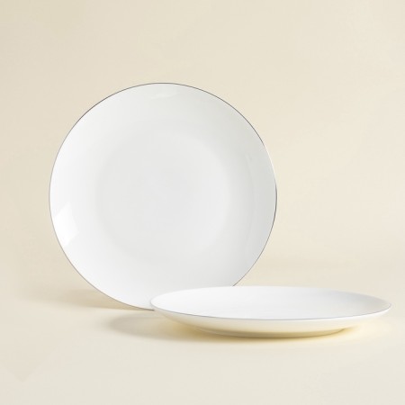 Sl Home “Cascon” plates, d = 20 cm, set 2 pcs, bone porcelain, white-2