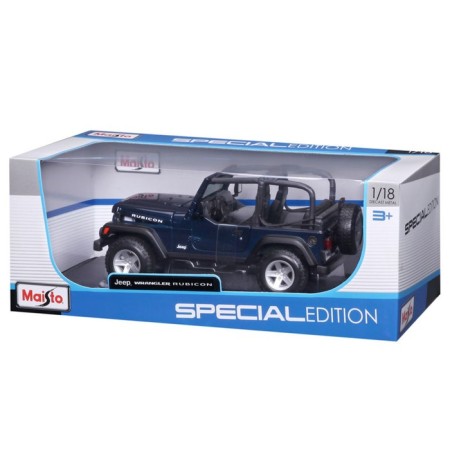MASTO DIE-CAST Jeep Wrangler Rubicon, opening doors, 1:18, dark blue color-12