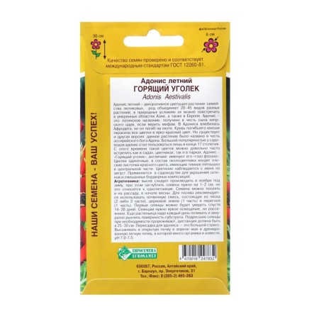 Flower seeds Adonis Summer "burning coal", 2 g-1