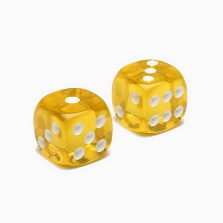 Dice play "Game time", 1.6 x 1.6 cm, set 2 pcs, yellow-2