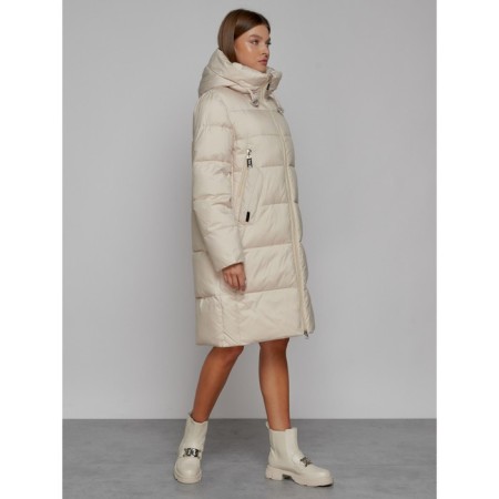 Coat insulated winter female, size 44, beige color-2