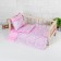 Bed linen for dolls "Unicorn on Pink", sheet, blanket, pillow