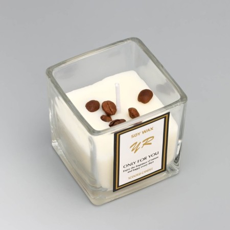 Aromatic candle in a glass "Soy Wax", champagne-3
