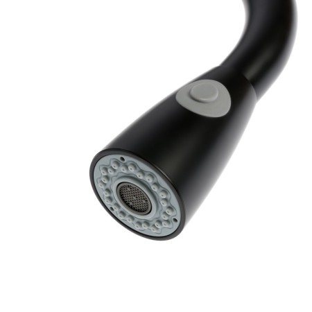 Kitchen mixer Zein Z2571, stainless steel, with a sliding watering can, 2 modes, black-7