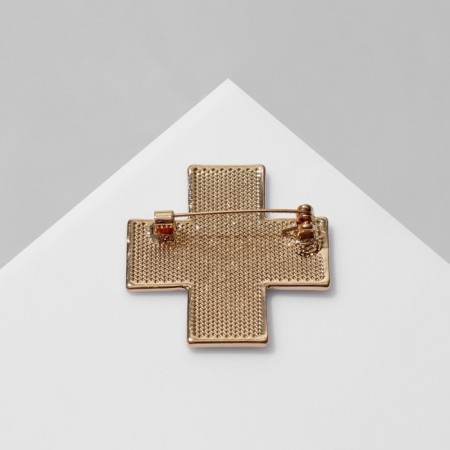 Brooch "Medicine" Cross, Blue Blue in Gold-1