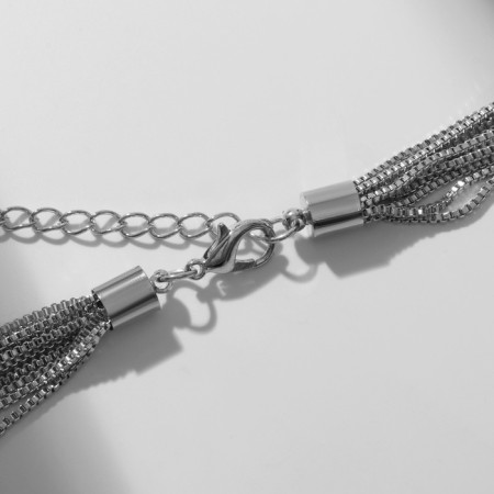 The necklace "stereo" bead, 10 threads, color silver, 40 cm-3