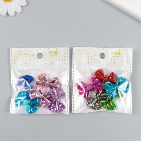 Busina for creativity plastic "Bow glossy metallic" mix 3.1x2.3x0.9 cm-4