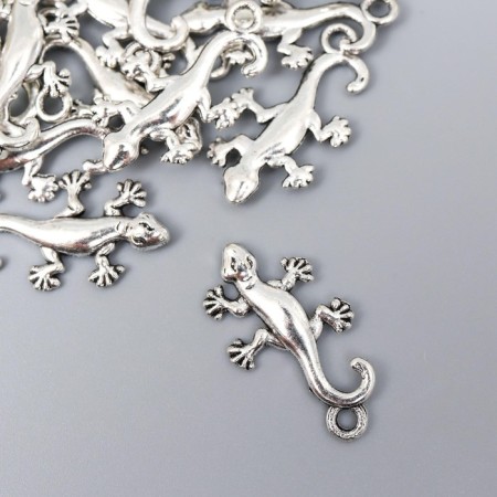 Decor for creativity Metal "Lizard" silver 2.3x1.2 cm