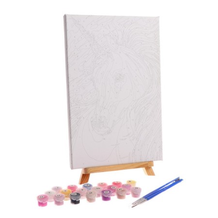 Picture on numbers on a canvas with a subframe "Unicorn" 20x30 cm-5