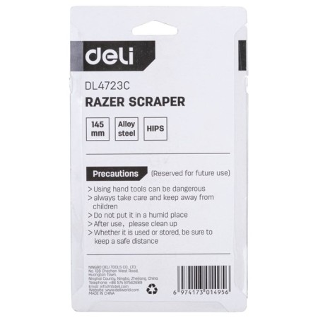 Deli DL4723C 98391 scraper, blade 18 x 0.5 mm, 145 mm-3