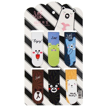 A set of magnetic bookmark for books Calligrata 6 pieces, "animals", mix-3