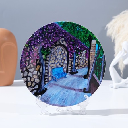 Decorative plate "Provence Street", wall, D = 17.5 cm